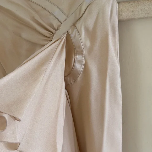 Valentino Beige Asymmetrical Draped Ruffle Skirt - Picture 5 of 12